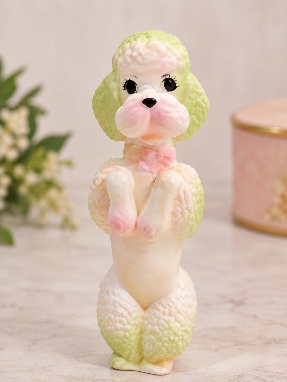 Vintage 1960s Rubber Squeak Toy Begging Poodle Dog Squeak